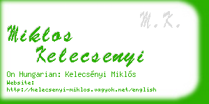 miklos kelecsenyi business card